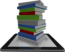 Stack of Books on a Tablet